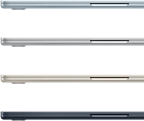 Quattro MacBook Air mostrati di lato nei quattro diversi colori