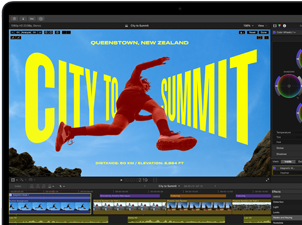 Un MacBook Airs su cui viene montato un video per dimostrare le capacità del chip M5