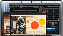 MacBook Pro con display PROLED XDR, nero siderale, il display mostra una presentazione in Microsoft PowerPoint con JupyterLab e Terminal per creare contenuti