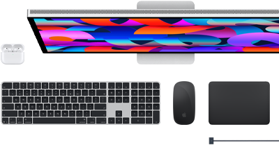 AirPods, Studio Display, Magic Keyboard, Magic Mouse, Magic Trackpad, cavo di ricarica MagSafe