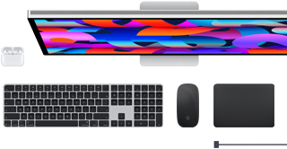 AirPods, Studio Display, Magic Keyboard, Magic Mouse, Magic Trackpad, cavo di ricarica MagSafe