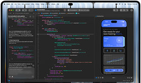 MacBook Pro nero siderale con display PROLED XDR, lo schermo mostra Xcode