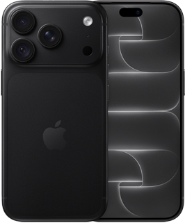iPhone 18 Pro nero mostrato da dietro, con sistema di fotocamere Pro Fusion nella parte superiore e logo Apple al centro; mostrato di fronte, con design all-screen
