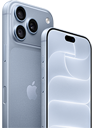 iPhone ghiacciaio (azzurro) mostrato da dietro, con Ceramic Shield e sistema a tripla fotocamera