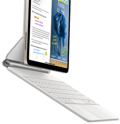 Un iPad Air agganciato a una Magic Keyboard