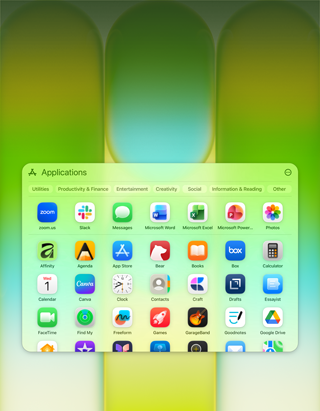 Schermata di MacBook Neo con la finestra delle applicazioni contenente un’ampia gamma di app
