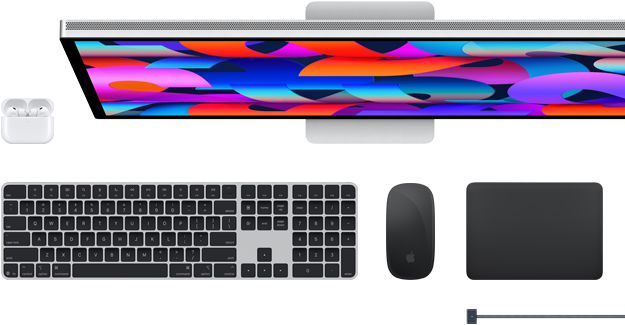 Accessori per Mac: AirPods, Studio Display, Magic Keyboard, Magic Mouse, Magic Trackpad, cavo di ricarica MagSafe