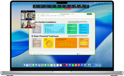Lo schermo di un MacBook Pro 16 pollici con M4 mostra una videochiamata Zoom di lavoro con una persona che condivide una finestra Excel di dati e grafici