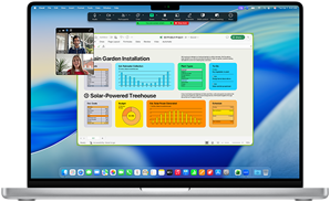 Lo schermo di un MacBook Pro 16 pollici con M4 mostra una videochiamata Zoom di lavoro con una persona che condivide una finestra Excel di dati e grafici